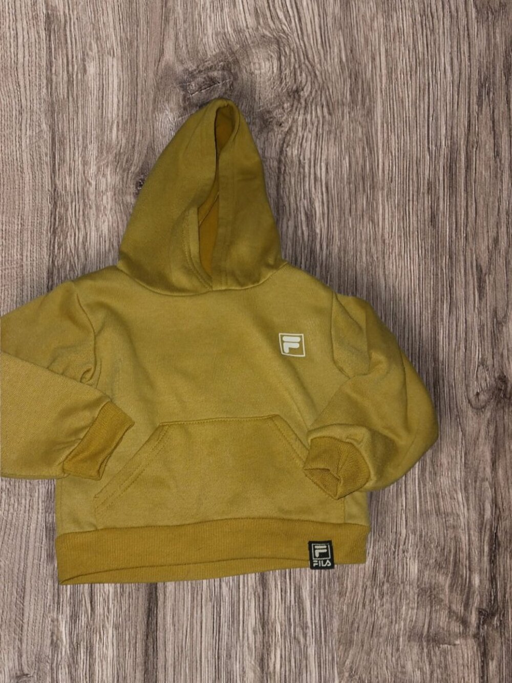 Fila 4T Mustard Yellow Fleece Hoodie Sweatshirt